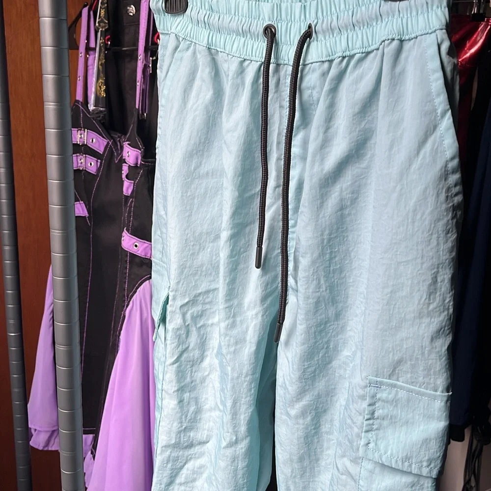 Criminal damage - baby blue track pants  size M• - Picture 4 of 5
